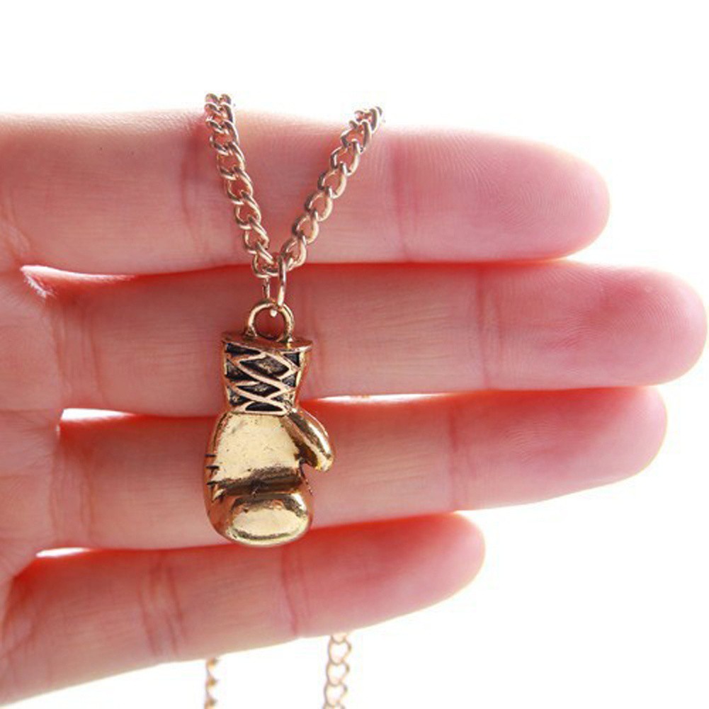 Fashion Punk Style Sports Boxing Gloves Pendant Necklace Jewelry