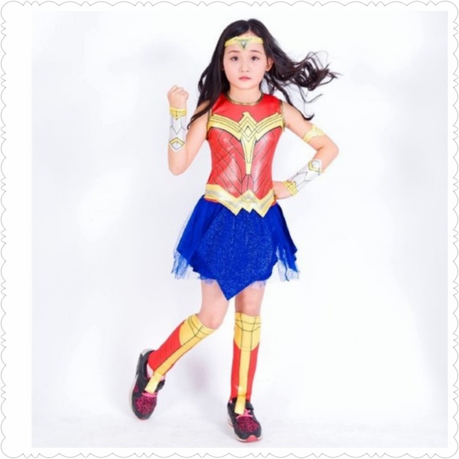 kostum wonder woman anak perempuan dress costplay costume karakter