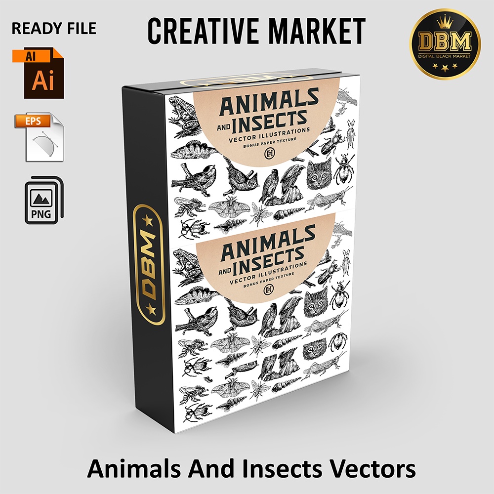 Animals And Insects Vectors - Photoshop &amp; Illustrator