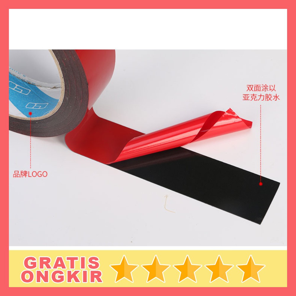 GS8 Selotip Tape Lakban Double Tape 3M Foam Serba Guna Selotip Red NIKTO