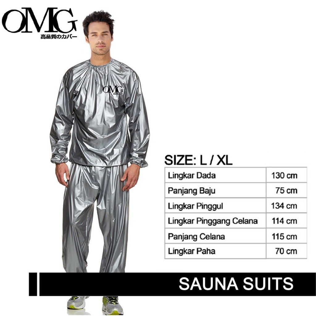 Baju Sauna Suits OMG Olahraga Workout Lari Running Keringat Diet Laki Cewek