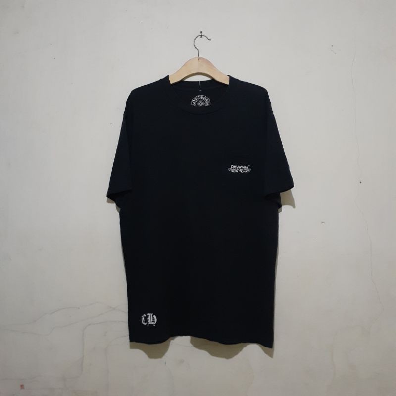 kaos chrome hearts x off white new york tshirt black