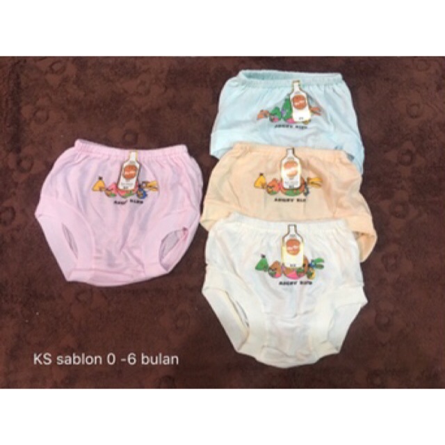 Celana Dalam Bayi 0-6m isi 6pcs / Celana Bayi sehari hari / Celana kodok bayi / Celana Pop Bayi