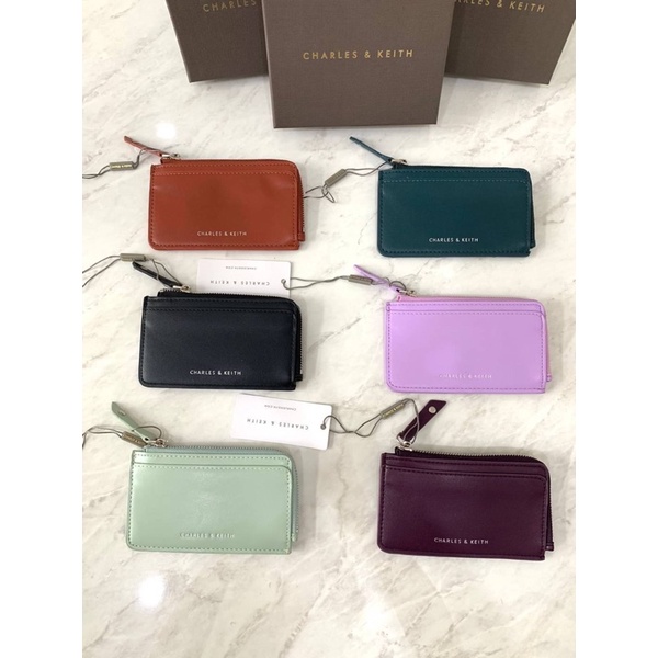 Dompet Kartu Kecil Wanita CK Card Holder Mini Wallet Ori Premium Import Hitam / Black, Hijau Tua Gel