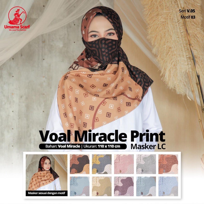 ( jilbab masker ) VOAL MIRACLE PRINT lc by UMAMA scarf