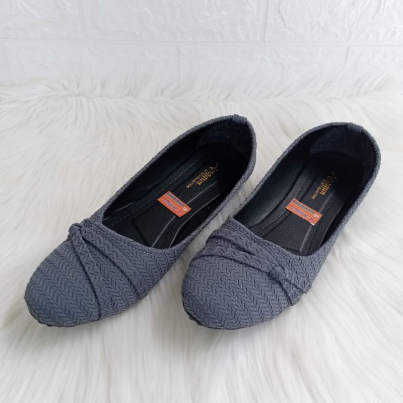 SEPATU BALET WANITA BAHAN DIKSI ABU FLAT SHOES WANITA TERBARU FLATSHOES VIRAL FASHION SALE