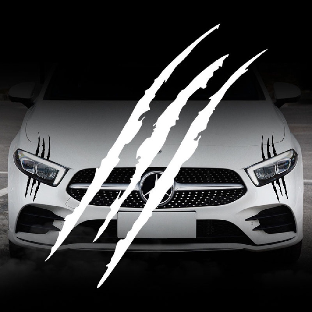 // justenjoyingg.id // 40cmX12cm Car Sticker Monster Claw Scratch Stripe Marks Headlight Decal Stickers ~