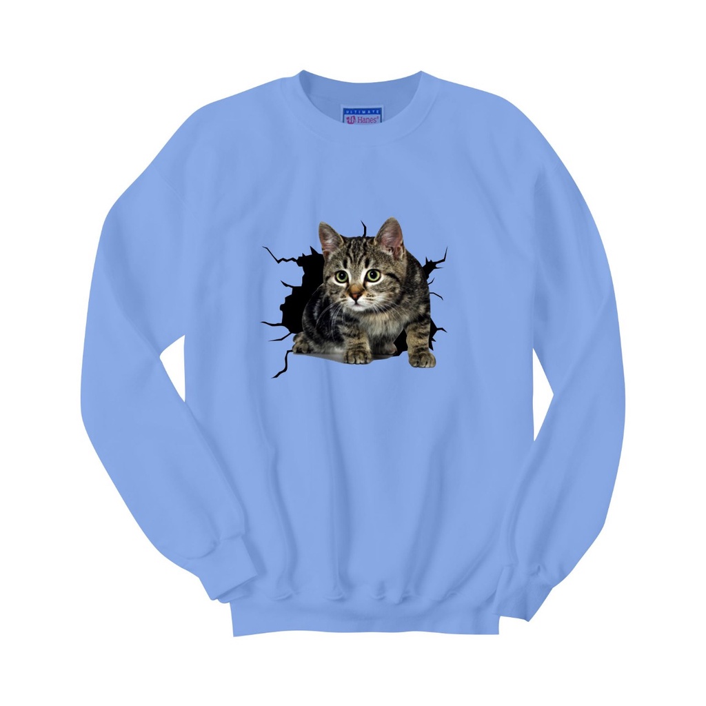 SWEATER CREWNECK CAT EMERALD PRIA/WANITA