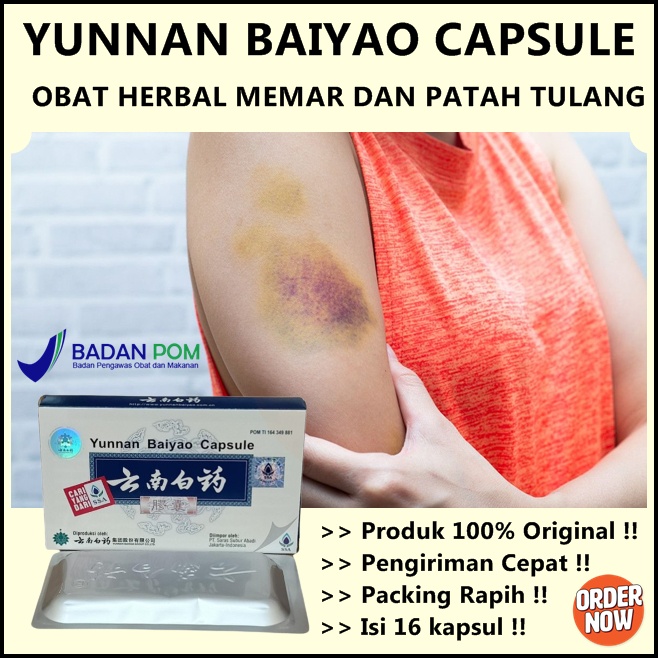 

Kapsul yunan baiyao obat herbal memar yunnan paiyao capsule saras subur abadi BPOM obat patah tulang cina