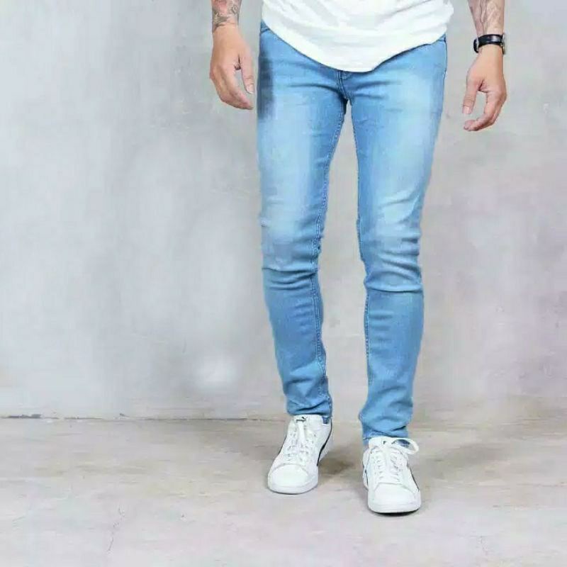 CELANA SOBEK PRIA RIPPED JEANS ROBEK STANDAR REGULER BASIC 27-38