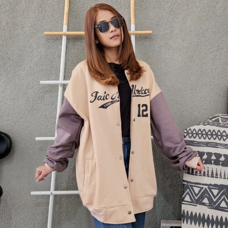 Outwear Wanita Terbaru Faicanekca 12 Baseball XXL Bahan Pleece Terbaru Ala korean Style