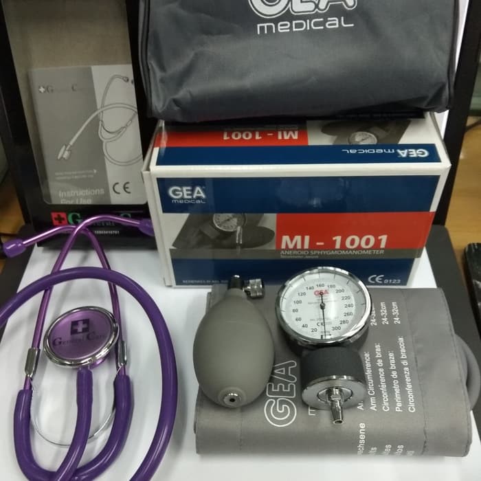 Tensimeter Aneroid GEA Dan Stetoskop GC / Ukur Tensi Darah Manual