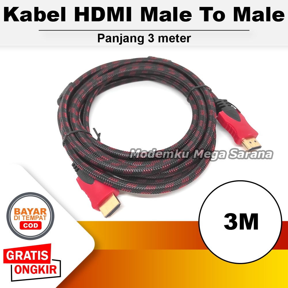 Sanurpro Kabel HDMI 3 Meter Male To Male Untuk STB TV Digital