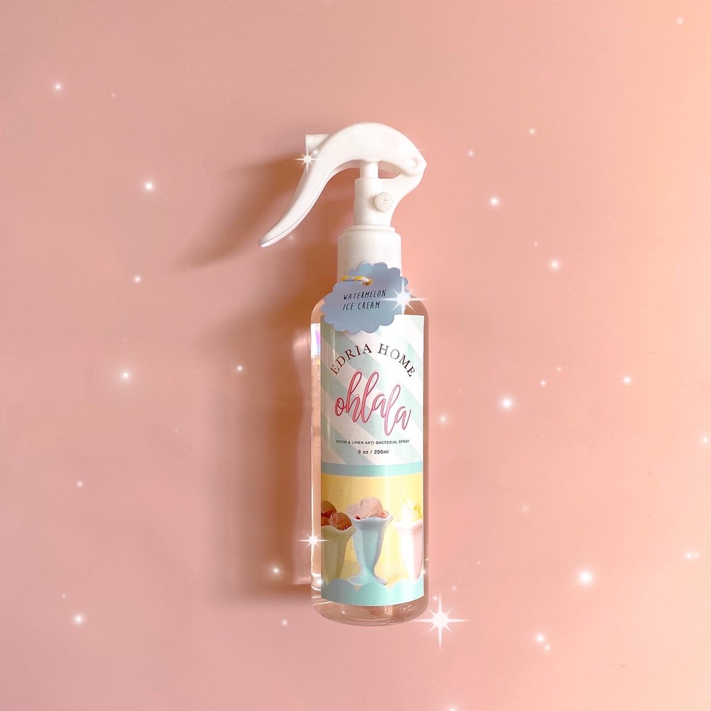 EdriaHome Linen Spray Emily In Paris Oh La La Anti Bacterial 250 ML / Multipurpose Room and Linen Spray / Room Spray / Bed Spray /  Pillow Spray /  Laundry Spray / Room Mist / Pengharum Ruangan dan Kain