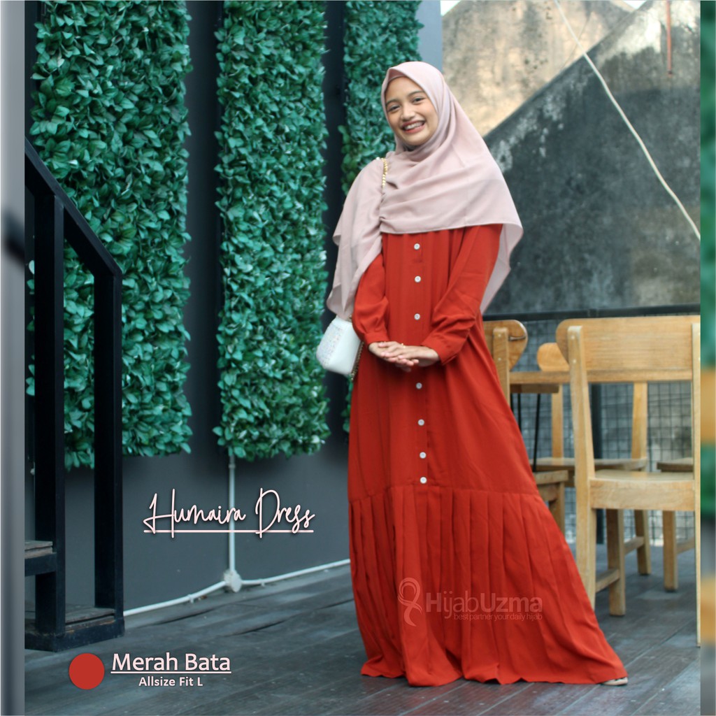 GAMIS HUMAIRA DRESS HIJAB UZMA GAMIS TERLARIS TERBARU 2021 GAMIS TERMURAH FULL KANCING