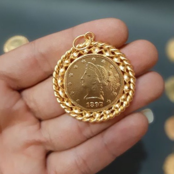 Liontin Rupiah Motif Jam