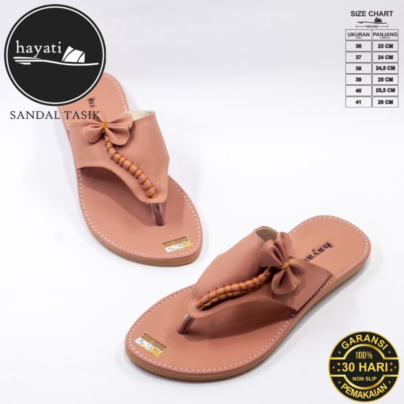 Sandal wanita jepit Anti slip Sandal  flat hayati original sandal Tasik