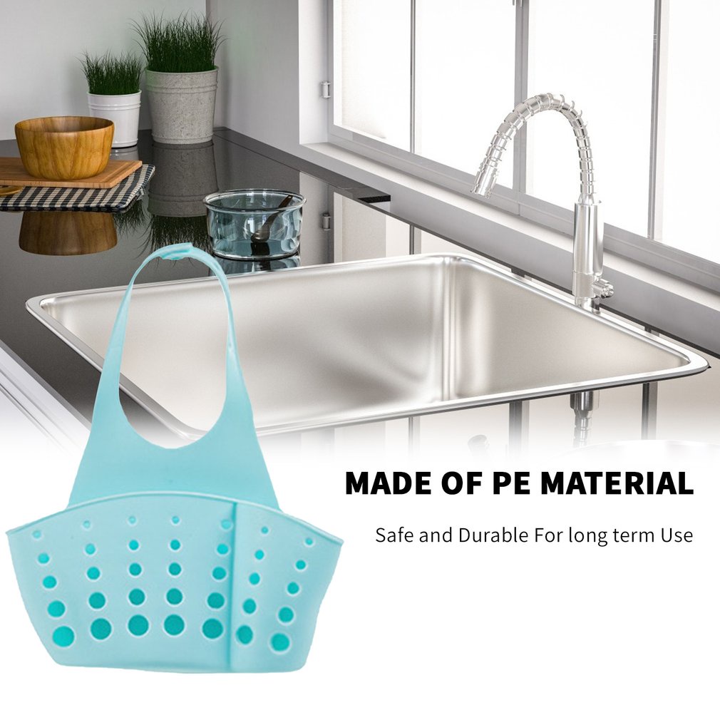 Organizer Sabun Cuci Piring Keranjang Peralatan Cuci piring Mrosaa Tempat Sabun Cuci Piring Gantung Multifungsi - 93036 Kitchen Sink Drain Basket Dish Cloth Soap Sponge Holder Utensils Organizer Adjustable Snap Hanging Drain Basket Kitchen Gadgets