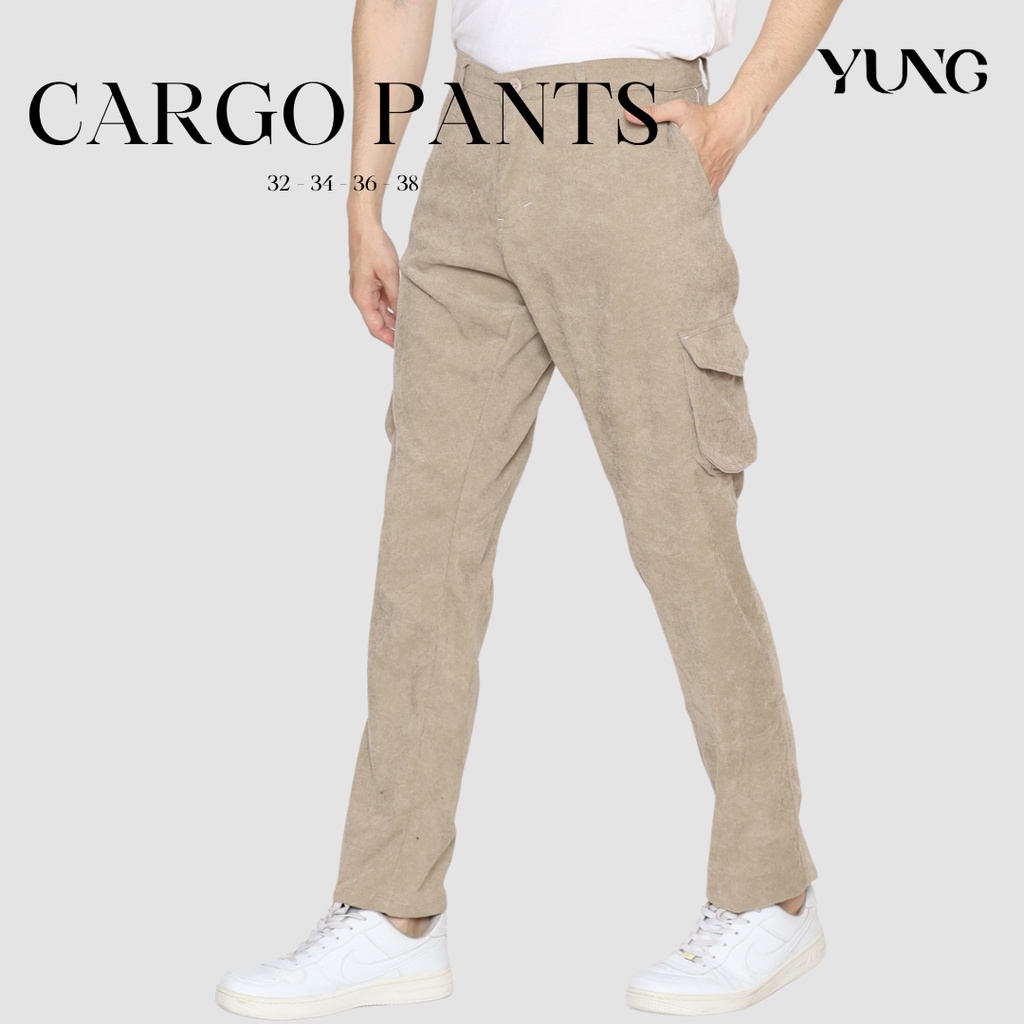 Celana Cargo Corduroy Pria YUNG