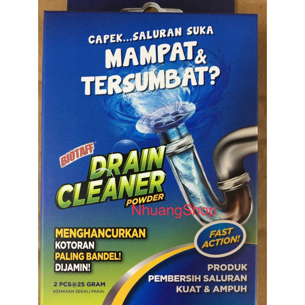 Bubuk solusi mencegah air mampat pipa pembuangan kamar mandi