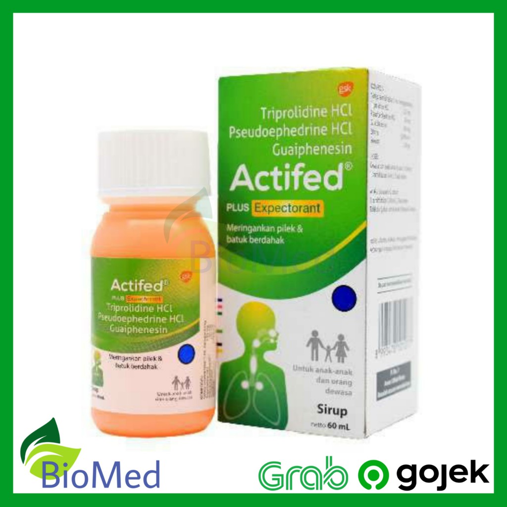 ACTIFED HIJAU Sirup 60 ml - Actived Obat Batuk Berdahak Flu Pilek Bersin