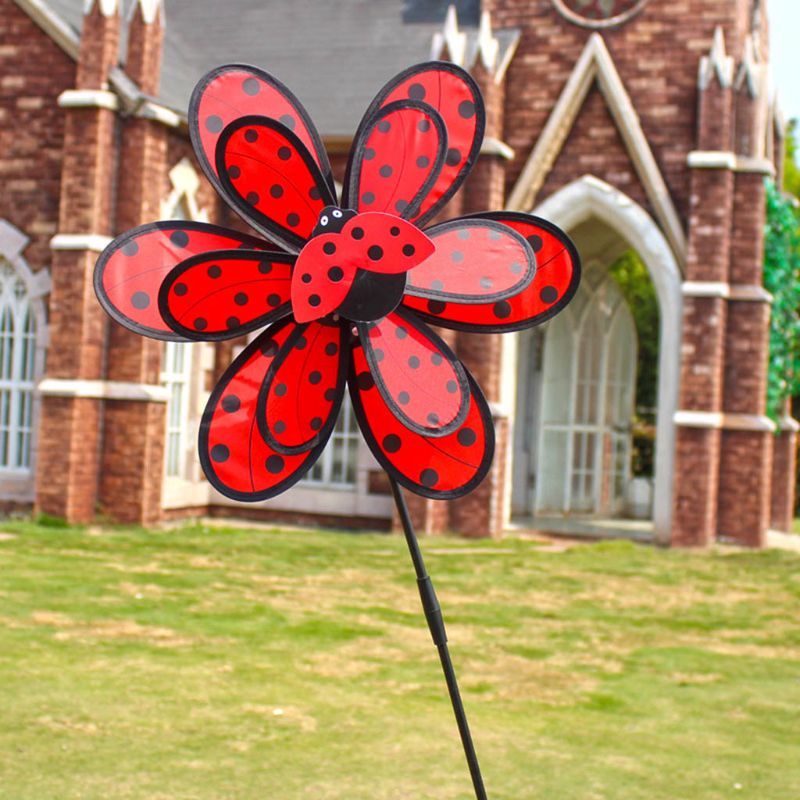 Mary Mainan Anak Double Layer Beetle Windmill Wind Spinner Kincir Rumah Taman Halaman Dekorasi Outdoor