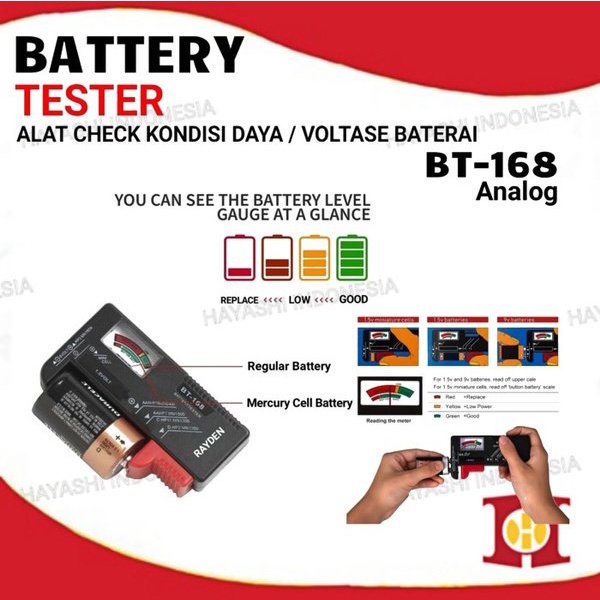 Battery Tester Alat Tes Cek Batu Batre Baterai Voltase AA AAA 9V Kotak