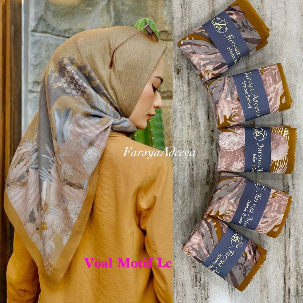 HIJAB SEGIEMPAT VOAL LASERCUT MOTIF FARSYA ADEEVA KERUDUNG MURAH KEKINIAN JILBAB  BISA PILIH WARNA / SERAGAMAN HARGA GROSIR