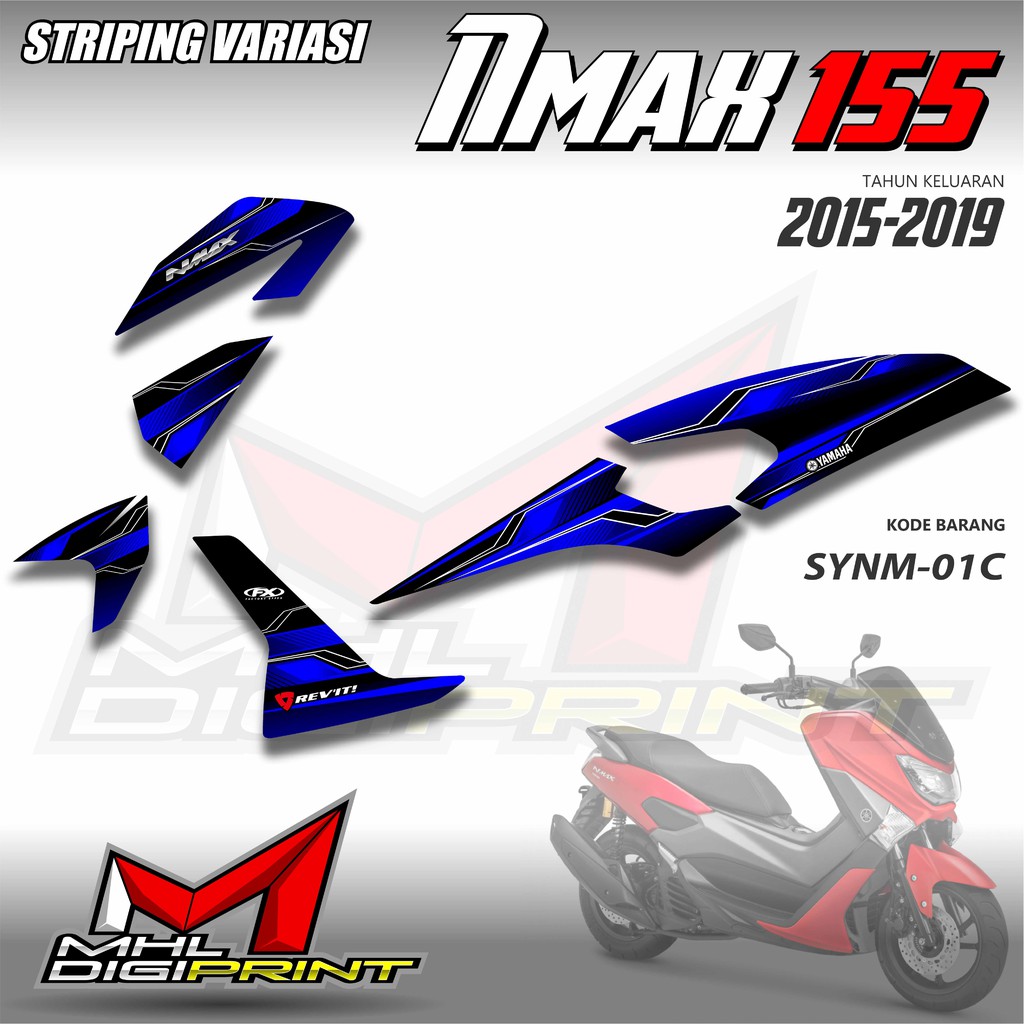 STRIPING VARIASI NMAX 155 GENERASI PERTAMA -  STIKER NMAX OLD - SYNM 01