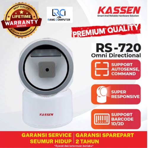 BARCODE SCANNER 2D OMNI DIRECTIONAL KASSEN RS720 WHITE