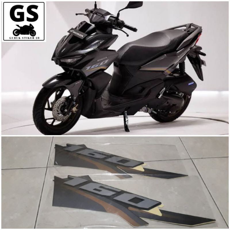 ( ORISINIL )STRIPING STIKER LIS BODY MOTOR HONDA VARIO 160 HITAM DOFF TAHUN 2022
