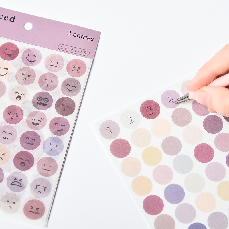 

Sticker DIY Bulat Kecil Ekspresi Smiley Face Bulet Journal Scrapbook