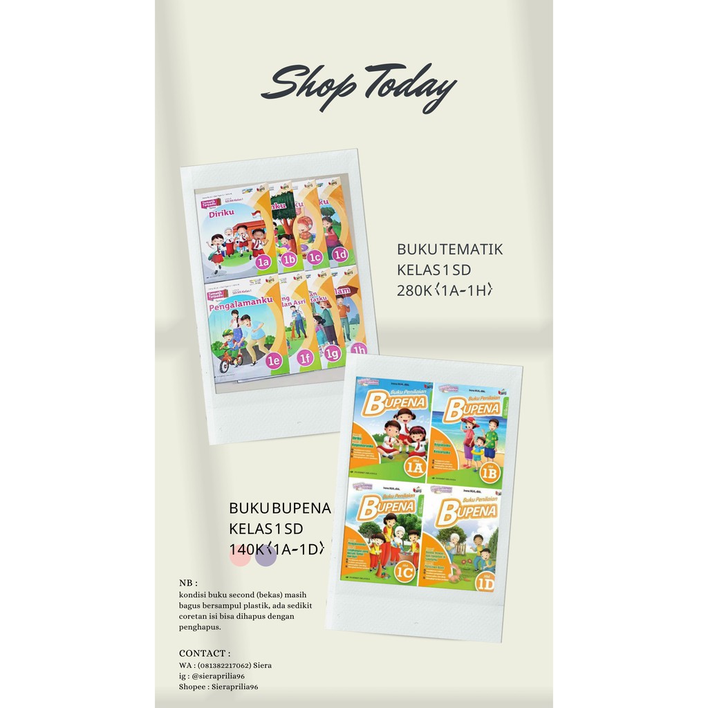 

Buku Sekolah Tematik & Bupena kelas 1SD