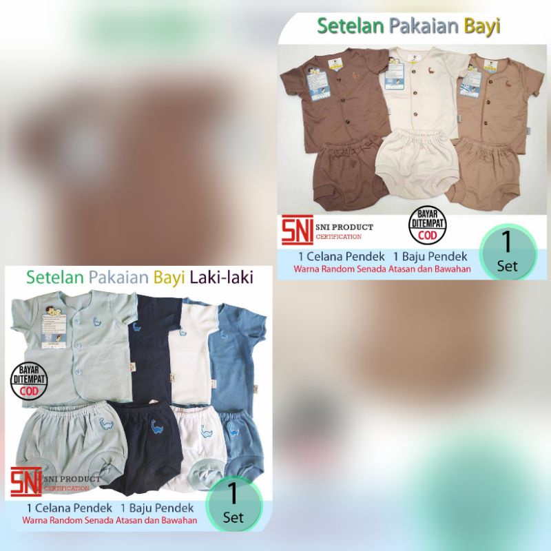 Setelan Pendek Bayi Laki-laki Baju Celana Bayi Baru Lahir Newborn Gift Set Baby Boy Kado BabyHai