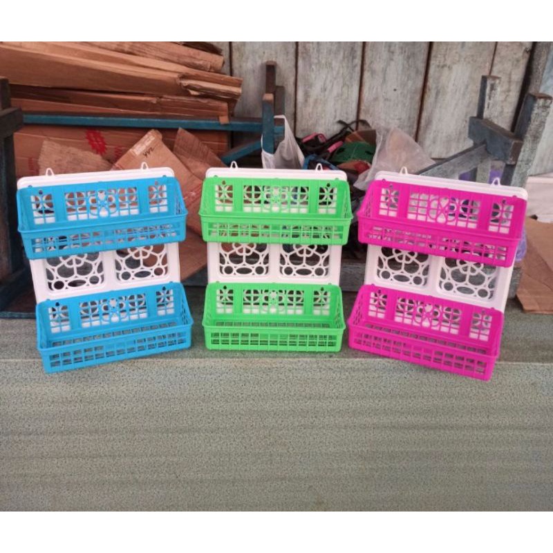 Rak Gantung Serbaguna/Rak Kamar Mandi/ Rak Plastik Susun 2