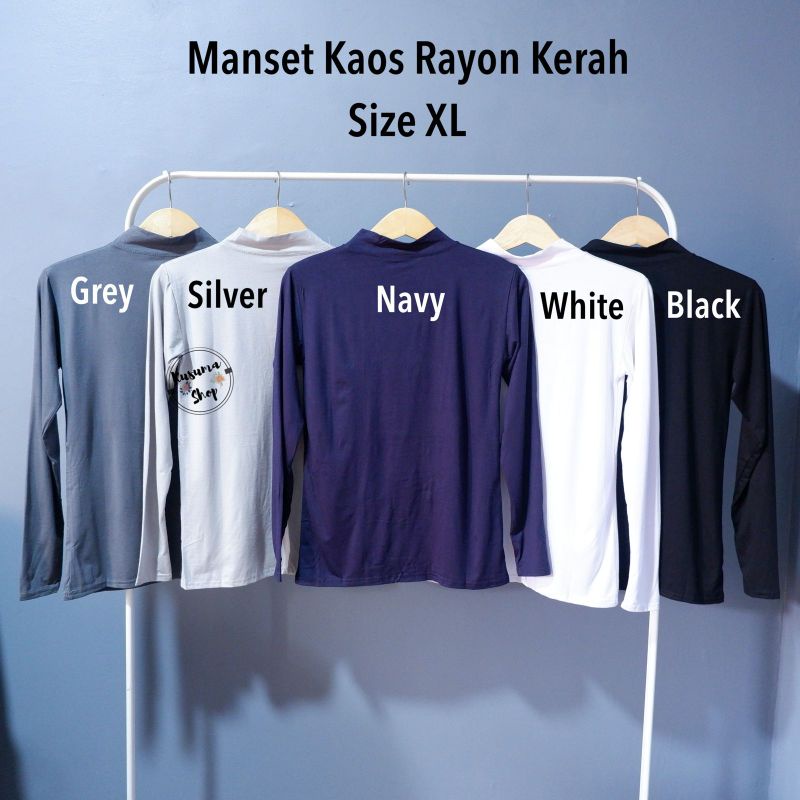 Manset Kaos Rayon Kerah ukuran XL / LD 86cm