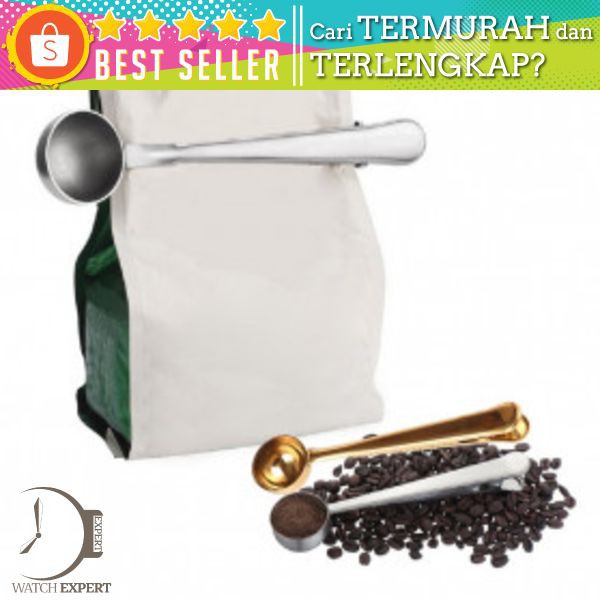 Urijk Sendok Takar Kopi Teh Measuring Spoon Stainless Steel with Clip - G119866 - Black