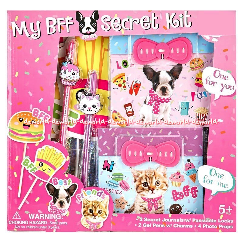 My BFF Secret Kit Buku Diary Dengan Kunci Isi 2pcs Kit Jurnal Rahasia Anak-Anak