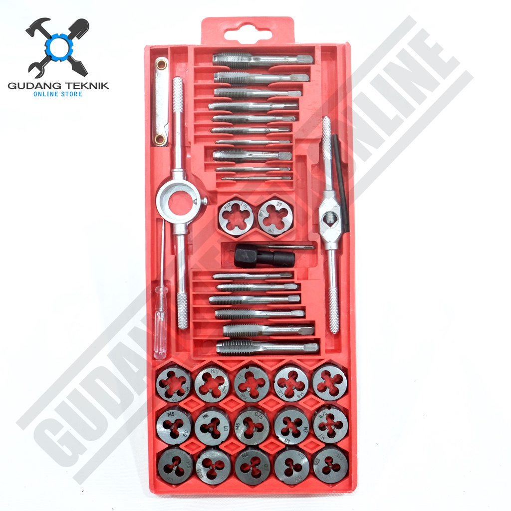 Hand Tap Die 1 SET 40Pcs KODENKI KDK TND202 / Alat Snai Snei Senai Tap Ulir 40 Pcs KODENKI TND 202