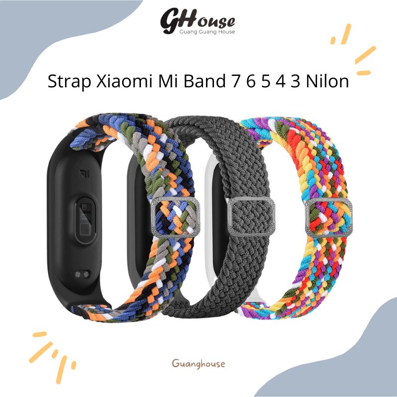 Strap Mi Band Nilon Loop 7 6 5 4 4 Tali Pengganti Xiaomi Mi band 7 6 5 4 3 Nylon Loop Colorful Warna Warni Nilon