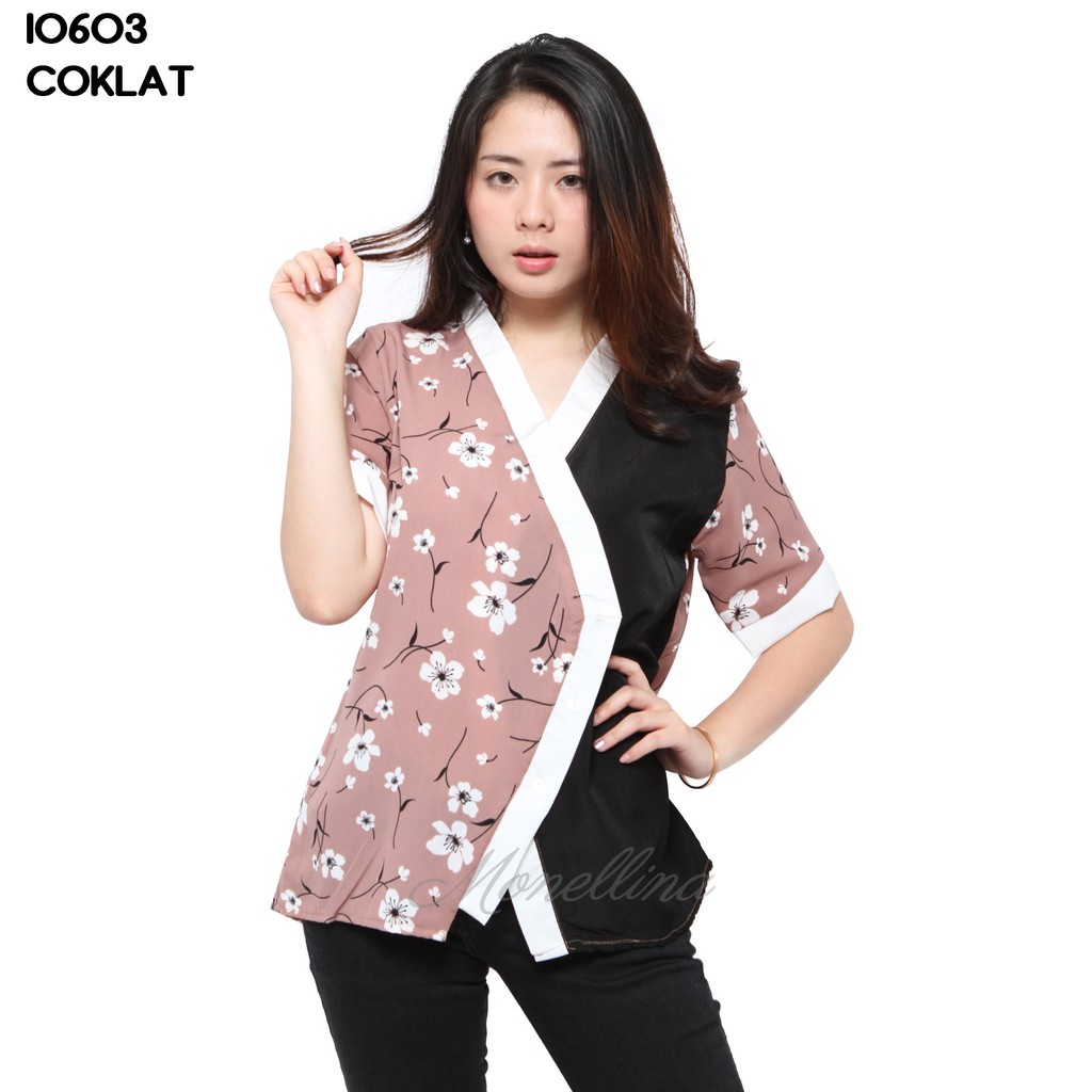 Monellina 10603 Baju  Blouse Atasan  Murah Wanita  Kekinian  