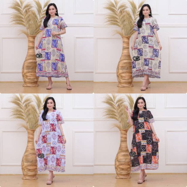 Daster batik lengan pendek bahan rayon adem