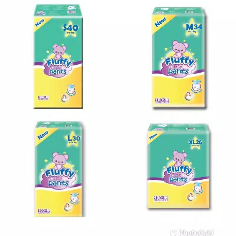 Fluffy Celana/Pants DiaperS Popok Murah S40/M34+4/L30+4/XL26+2 | Shopee