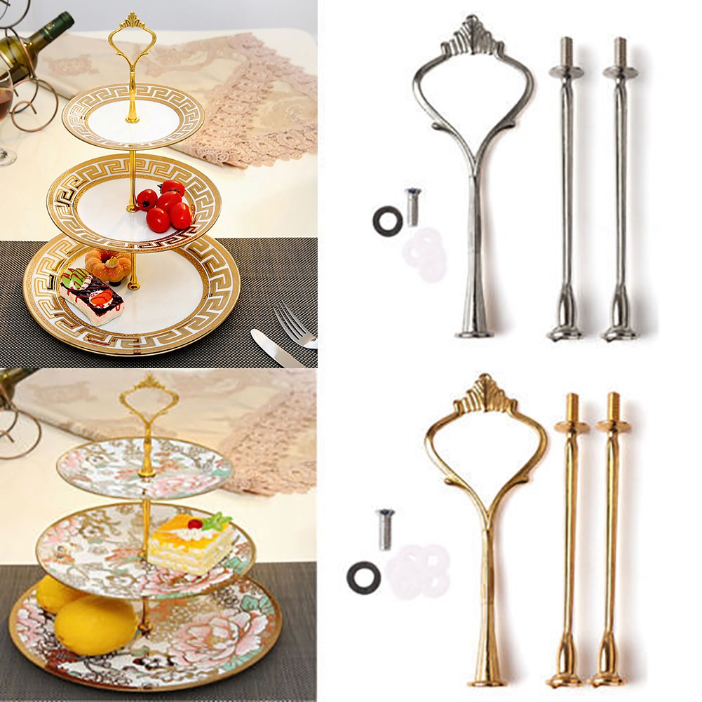  Rak  Display  Piring Penyaji Kue  Alloy 2 3 Tingkat Hias 