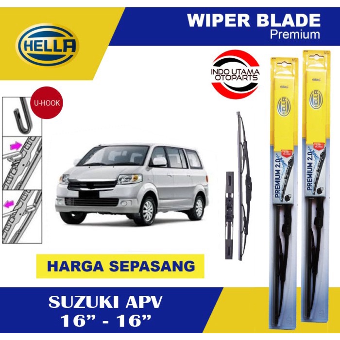 Wiper Blade APV HELLA Sepasang Premium 16-16 ORIGINAL