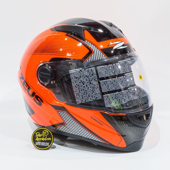OFC HELM FULL FACE ZEUS ZS-811 NEON ORANGE AL6 BLACK