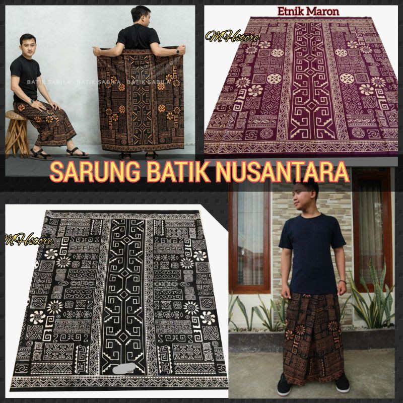 Sarung Batik Etnik Nusantara Bahan Katun Adem Tidak Nerawang