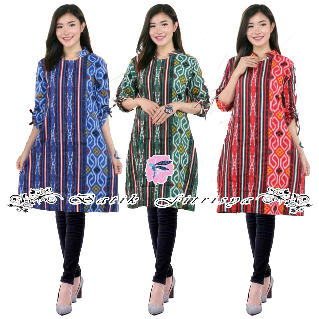 Tunik Batik - JUMBO SONGKET MERAH BIRU HIJAU MODEL TERBARU TERLARIS BATIK PREMIUM WANITA