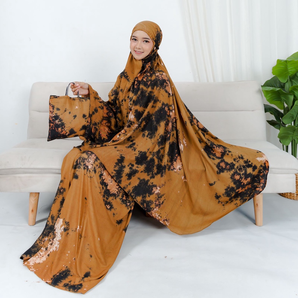 MUKENA BALI TIE-DYE / MUKENA RAYON JUMBO / MUKENA DEWASA KHADIJAH / MUKENA MOTIF BUNGA MURAH