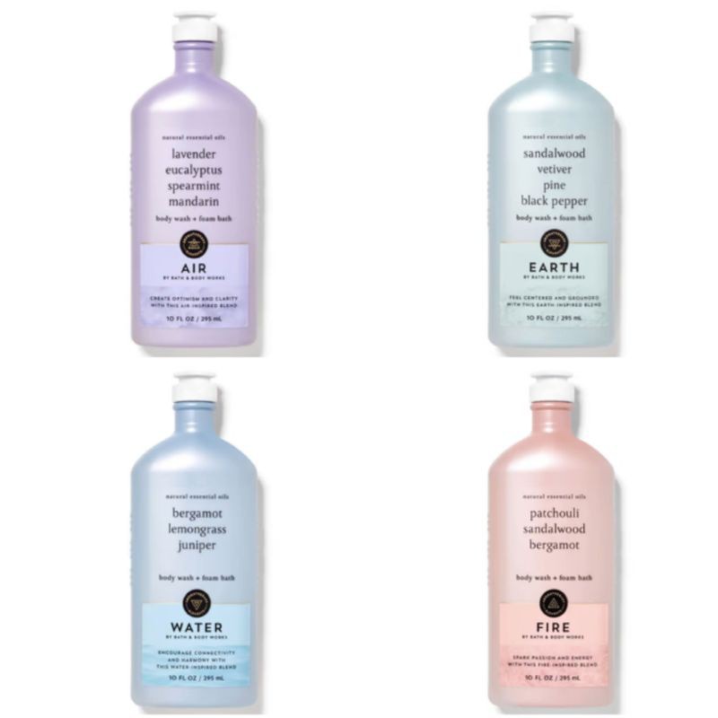 AROMATHERAPHY BATH AND BODY WORKS SHOWERGEL AIR EARTH FIRE WATER
